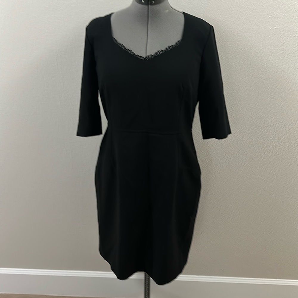 Adriana Papell Black Sheath Dress